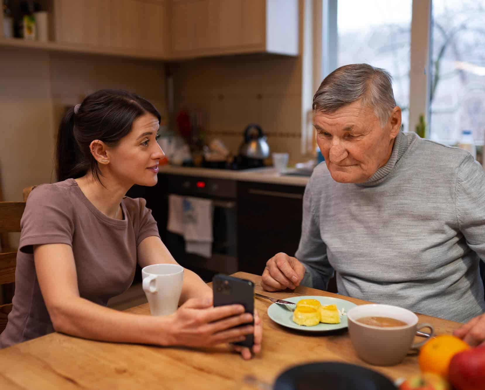 Pennsylvania family caregiver providing home care to elderly loved one